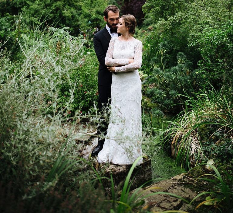 Childerley Hall Wedding | Bride in Lace Sottero & Midgley Gown | Groom in Herrvon Eden Tuxedo | Tawny Photo