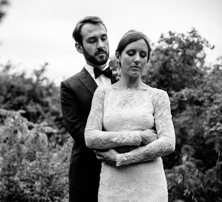 Childerley Hall Wedding | Bride in Lace Sottero & Midgley Gown | Groom in Herrvon Eden Tuxedo | Tawny Photo