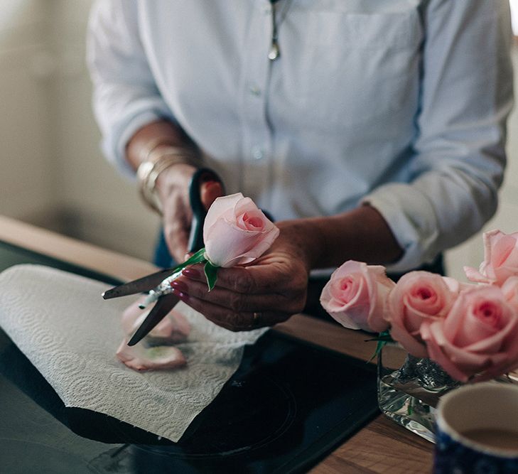 Pink Rose Button Hole | Isles of Scilly Wedding | Jason Mark Harris Photography