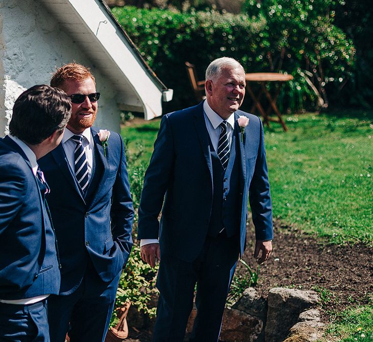 Groomsmen in Navy Ted Baker Suits | Isles of Scilly Wedding | Jason Mark Harris Photography