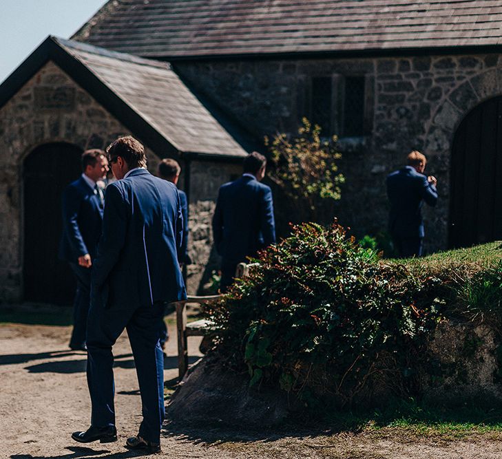 Groomsmen in Navy Ted Baker Suits | Isles of Scilly Wedding | Jason Mark Harris Photography