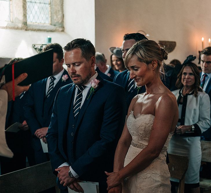 Wedding Ceremony | Bride in Pronovias Wedding Dress | Groom in Navy Ted Baker Suit | Isles of Scilly Wedding | Jason Mark Harris Photography