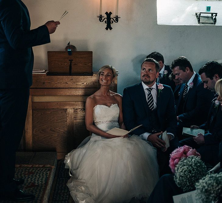 Wedding Ceremony | Bride in Pronovias Wedding Dress | Groom in Navy Ted Baker Suit | Isles of Scilly Wedding | Jason Mark Harris Photography