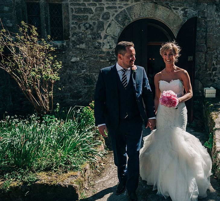 Bride in Pronovias Wedding Dress | Groom in Navy Ted Baker Suit | Isles of Scilly Wedding | Jason Mark Harris Photography