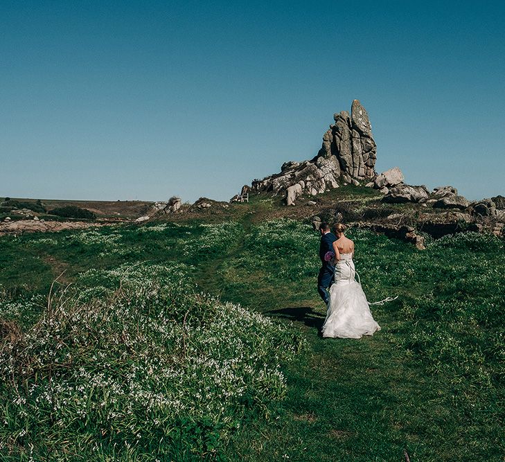 Bride in Pronovias Wedding Dress | Groom in Navy Ted Baker Suit | Isles of Scilly Wedding | Jason Mark Harris Photography