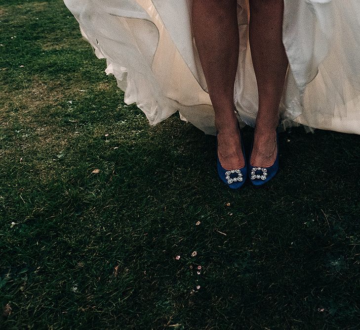 Blue Satin Manolo Blahnik Hangisi Pumps | Jason Mark Harris Photography