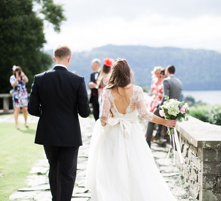 Bride & Groom Country Garden Portrait