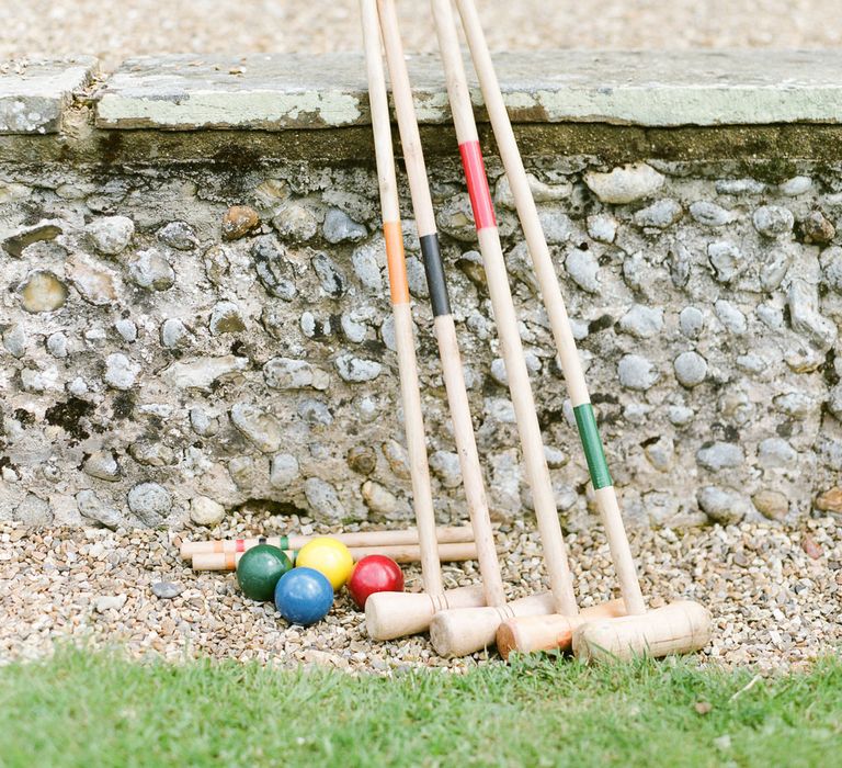 Croquet Lawn Games | Classic Green & White Outdoor Country Wedding at Voewood in Norfolk, Planned & Styled by Vanilla Rose Weddings & Events | Julie Michaelsen Photography