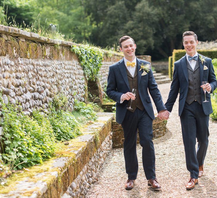 Grooms in Walker Slater Suits | Classic Green & White Outdoor Country Wedding at Voewood in Norfolk, Planned & Styled by Vanilla Rose Weddings & Events | Julie Michaelsen Photography