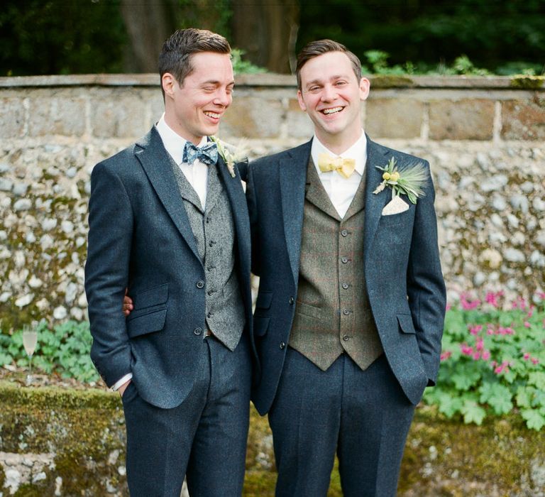 Grooms in Walker Slater Suits | Classic Green & White Outdoor Country Wedding at Voewood in Norfolk, Planned & Styled by Vanilla Rose Weddings & Events | Julie Michaelsen Photography