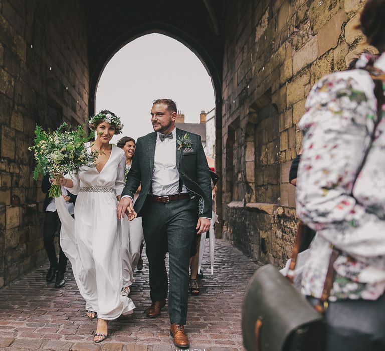 Bride & Groom | Elizabeth Dye Bridal Gown | Marc Darcy Suit | Steven Haddock Photography