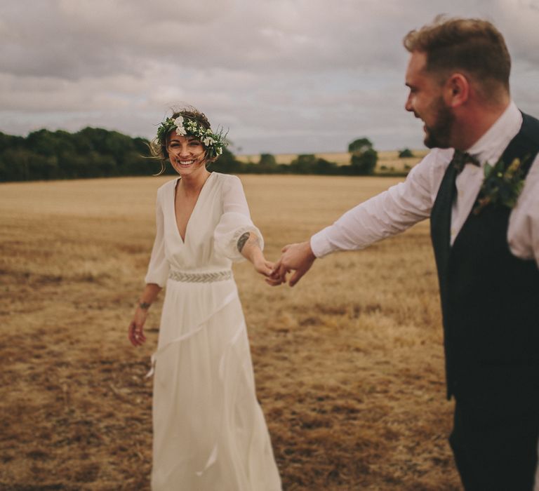 Bride & Groom | Elizabeth Dye Bridal Gown | Marc Darcy Suit | Steven Haddock Photography