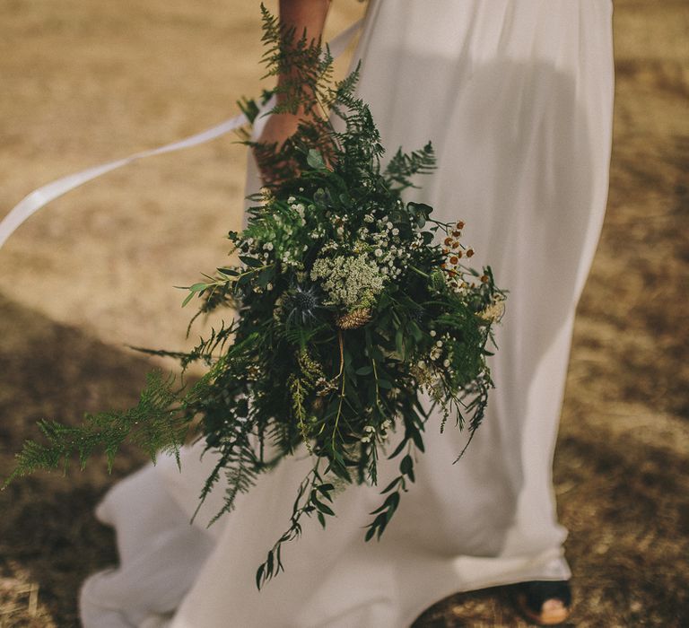 Organic Greenery Bouquet | Elizabeth Dye Bridal Gown | Steven Haddock Photography