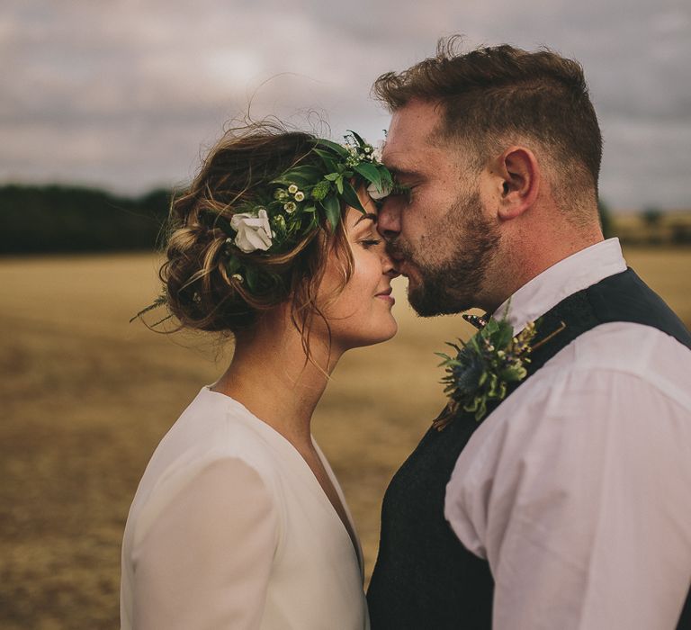 Bride & Groom | Elizabeth Dye Bridal Gown | Marc Darcy Suit | Steven Haddock Photography