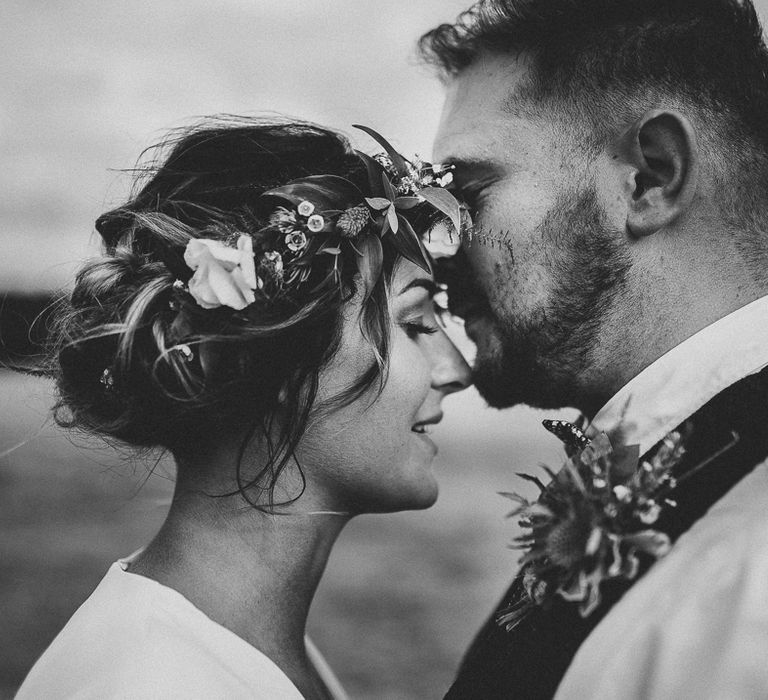 Bride & Groom | Elizabeth Dye Bridal Gown | Marc Darcy Suit | Steven Haddock Photography