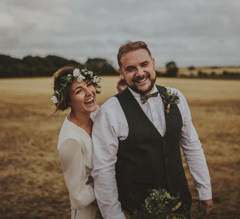 Bride & Groom | Elizabeth Dye Bridal Gown | Marc Darcy Suit | Steven Haddock Photography