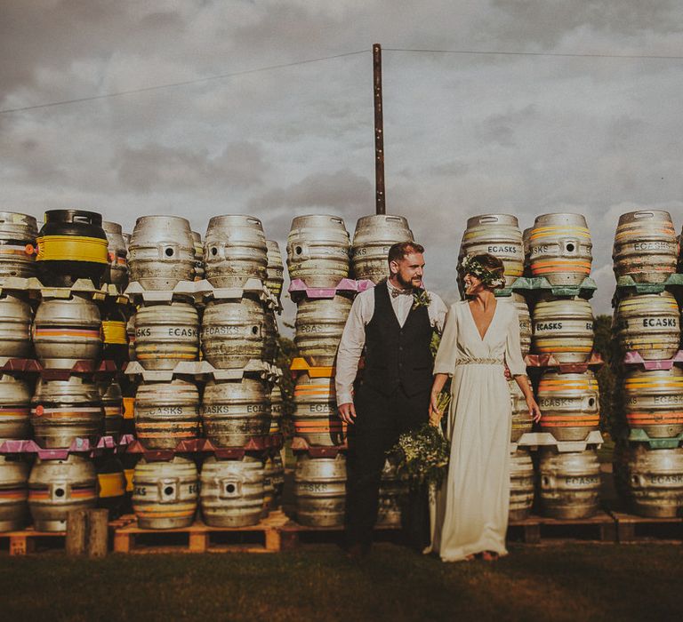 Bride & Groom | Elizabeth Dye Bridal Gown | Marc Darcy Suit | Steven Haddock Photography