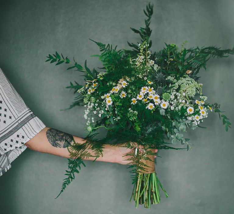 Organic Greenery Wedding Bouquet | Steven Haddock Photography