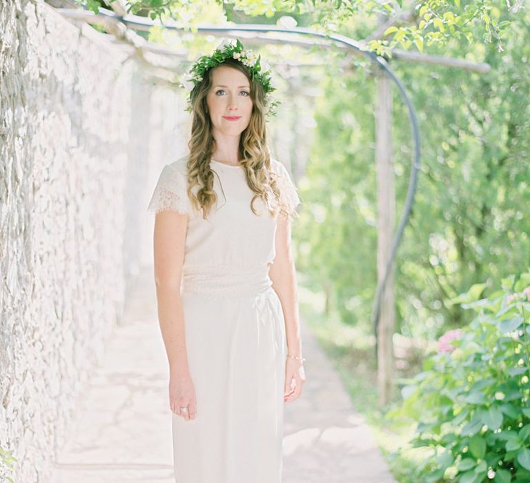 Bride in Sally Lacock Top & Coast Skirt | Bridal Separates