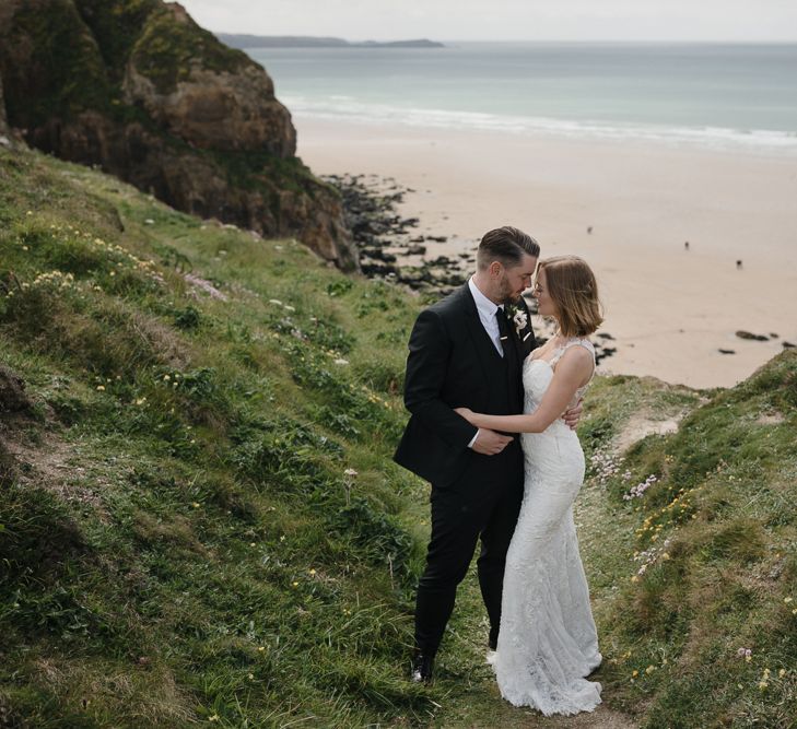 Intimate Coastal Wedding At Watergate Bay Hotel Cornwall With Bride In Blackburn Bridal & Images From Sebastien Boudot