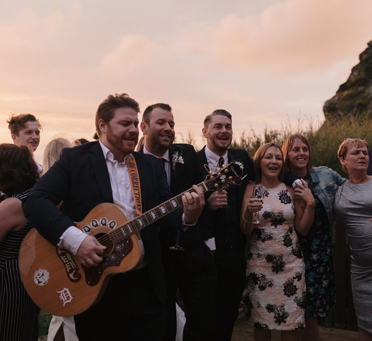 Intimate Coastal Wedding At Watergate Bay Hotel Cornwall With Bride In Blackburn Bridal & Images From Sebastien Boudot