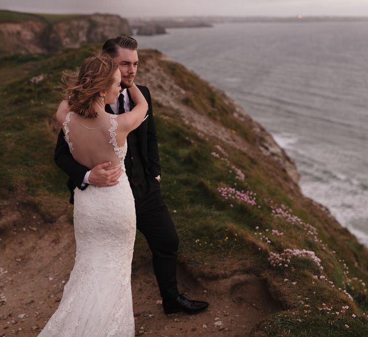 Intimate Coastal Wedding At Watergate Bay Hotel Cornwall With Bride In Blackburn Bridal & Images From Sebastien Boudot