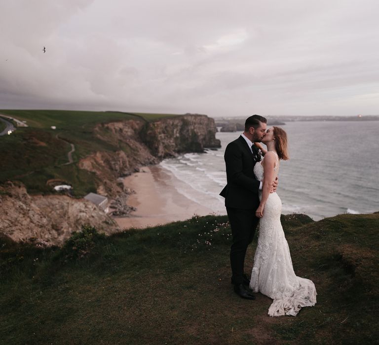 Intimate Coastal Wedding At Watergate Bay Hotel Cornwall With Bride In Blackburn Bridal & Images From Sebastien Boudot