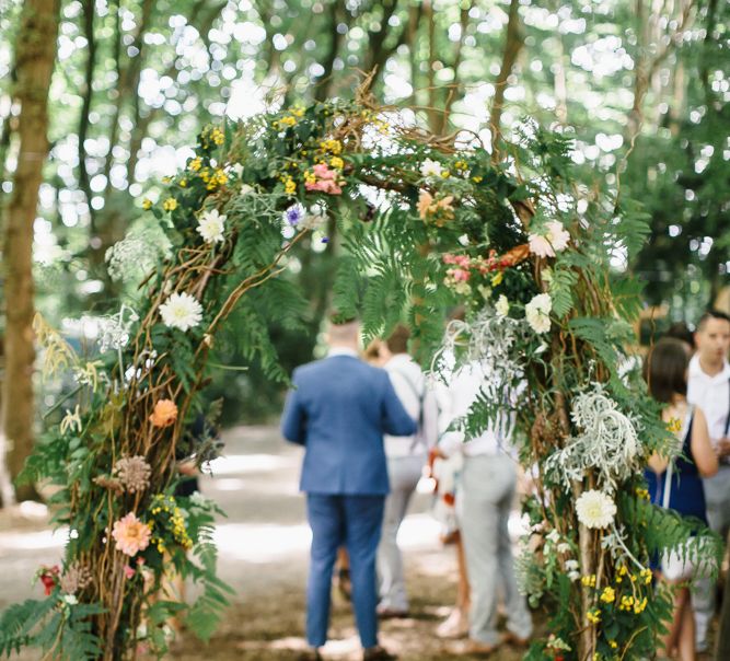 Outdoor Wedding UK At Woodland Weddings With Bridesmaids In Blush Pink TH&TH Dresses With Images From Chris Barber Photography