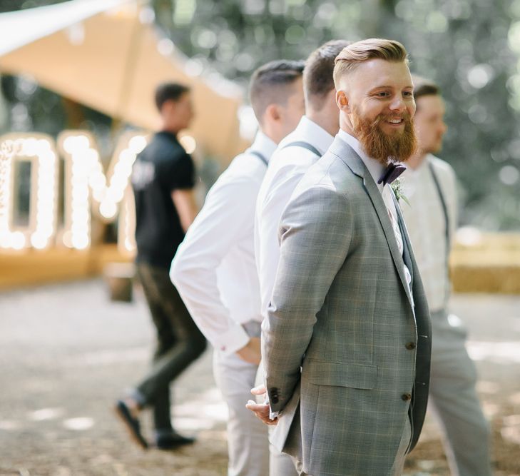 Outdoor Wedding UK At Woodland Weddings With Bridesmaids In Blush Pink TH&TH Dresses With Images From Chris Barber Photography