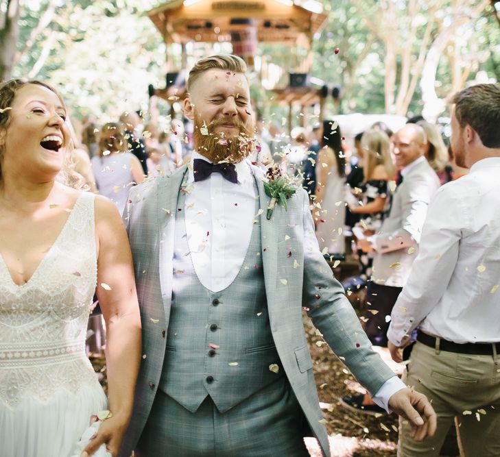 Outdoor Wedding UK At Woodland Weddings With Bridesmaids In Blush Pink TH&TH Dresses With Images From Chris Barber Photography