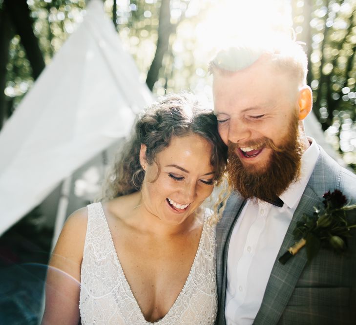 Outdoor Wedding UK At Woodland Weddings With Bridesmaids In Blush Pink TH&TH Dresses With Images From Chris Barber Photography