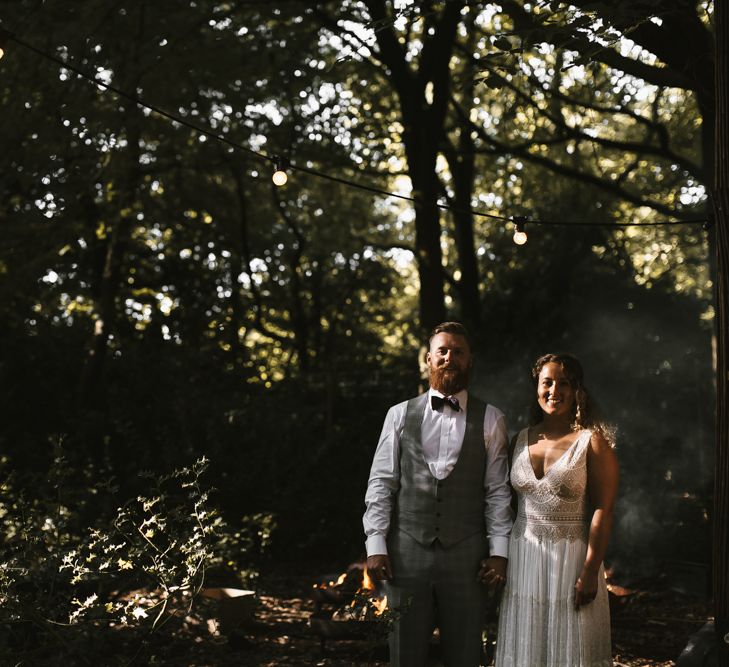 Outdoor Wedding UK At Woodland Weddings With Bridesmaids In Blush Pink TH&TH Dresses With Images From Chris Barber Photography