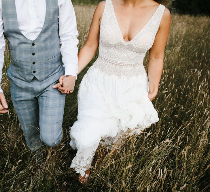 Outdoor Wedding UK At Woodland Weddings With Bridesmaids In Blush Pink TH&TH Dresses With Images From Chris Barber Photography