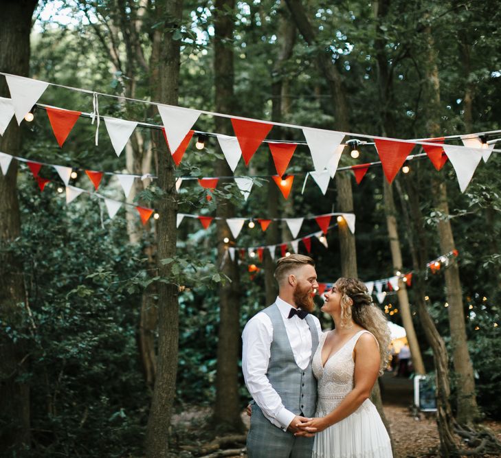 Outdoor Wedding UK At Woodland Weddings With Bridesmaids In Blush Pink TH&TH Dresses With Images From Chris Barber Photography