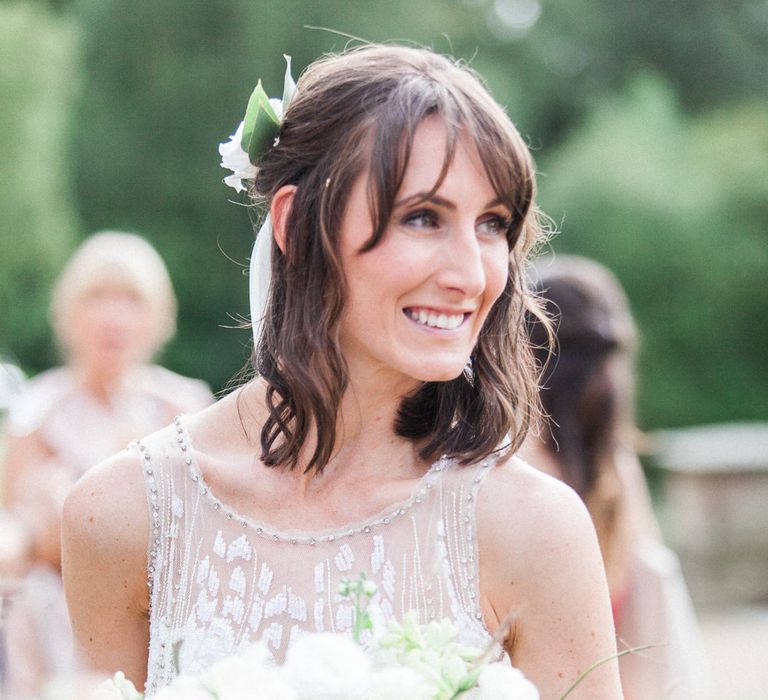 Bride in Hermia Jenny Packham Wedding Dress | Elegant Hampton Manor Wedding with Floral Decor | Xander & Thea Fine Art Wedding Photography