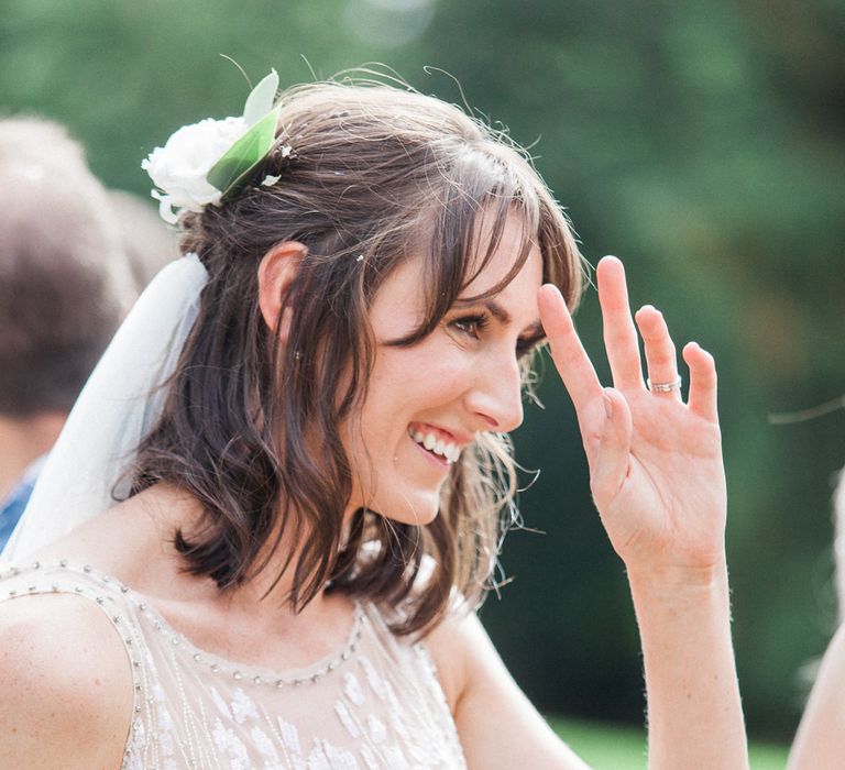 Bride in Hermia Jenny Packham Bridal Gown | Elegant Hampton Manor Wedding with Floral Decor | Xander & Thea Fine Art Wedding Photography