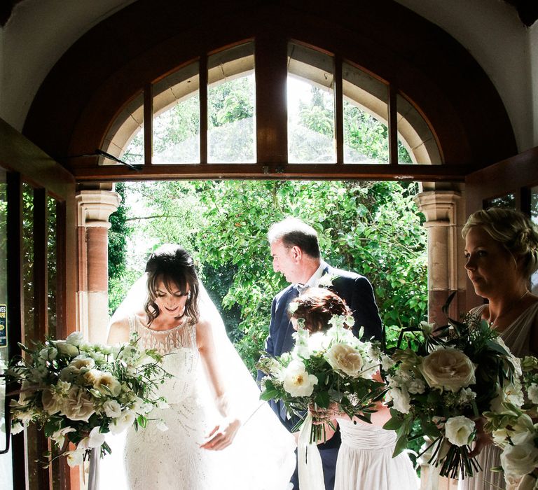 Church Wedding Ceremony | Bride in Hermia Jenny Packham Gown | Elegant Hampton Manor Wedding with Floral Decor | Xander & Thea Fine Art Wedding Photography