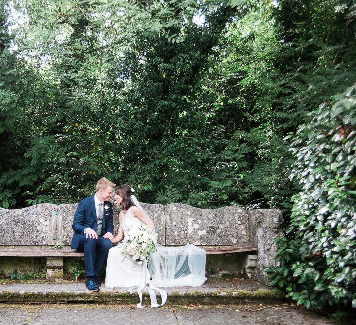 Bride in Jenny Packham | Groom in Navy Reiss Suit | Elegant Hampton Manor Wedding with Floral Decor | Xander & Thea Fine Art Wedding Photography