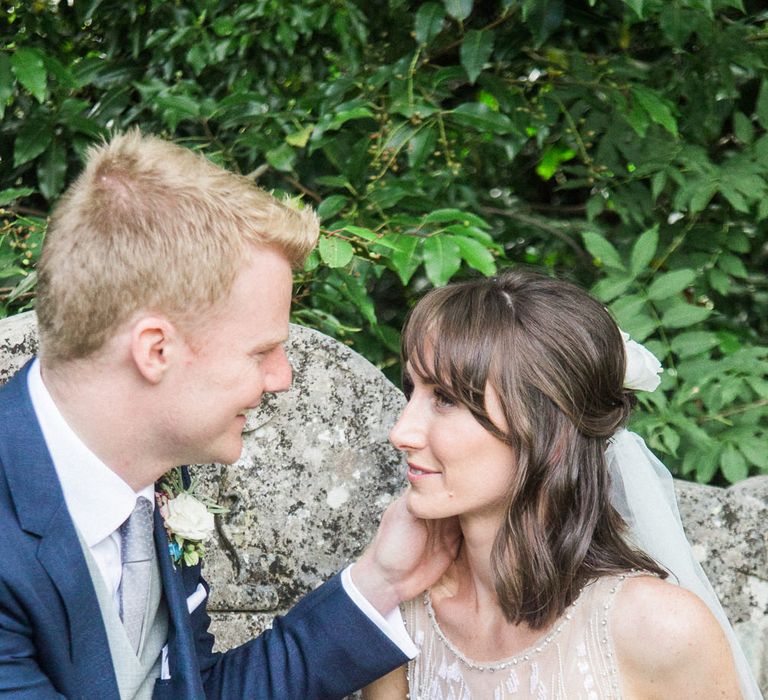 Bride in Jenny Packham | Groom in Navy Reiss Suit | Elegant Hampton Manor Wedding with Floral Decor | Xander & Thea Fine Art Wedding Photography