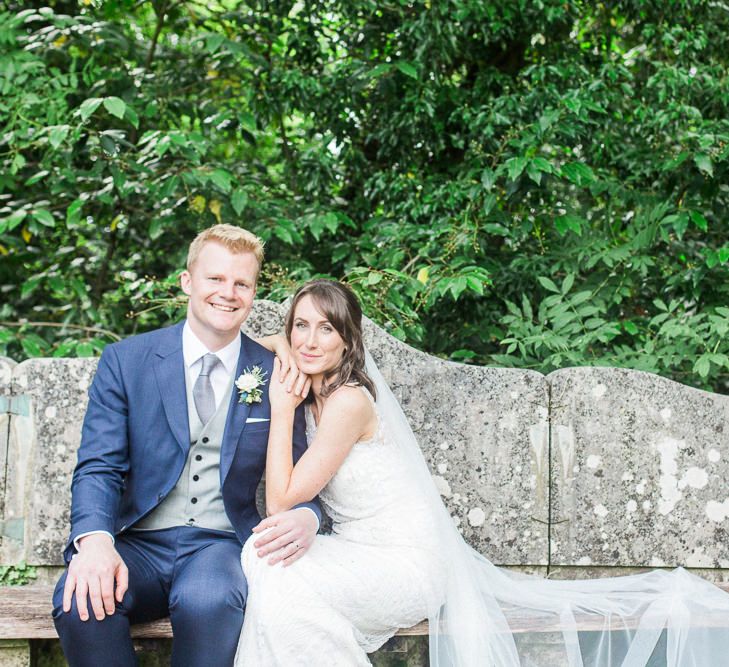 Bride in Jenny Packham | Groom in Navy Reiss Suit | Elegant Hampton Manor Wedding with Floral Decor | Xander & Thea Fine Art Wedding Photography