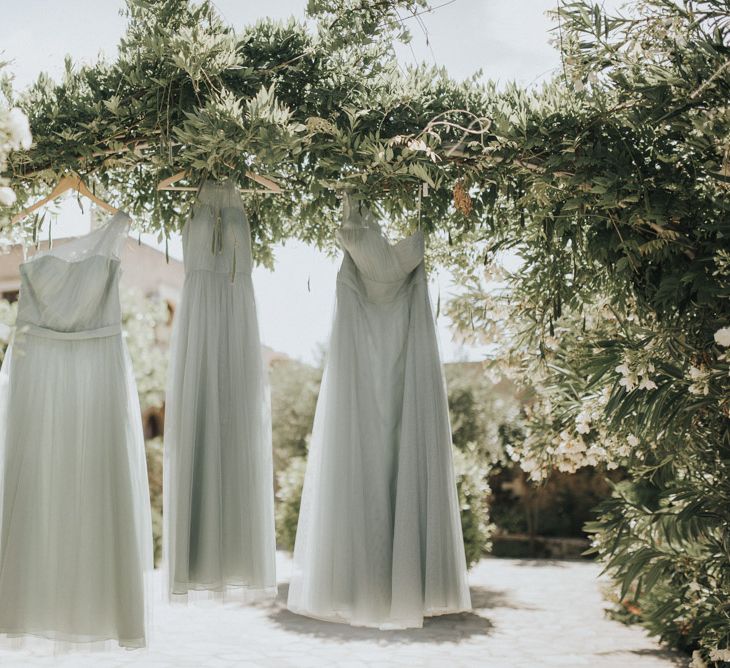 Pale Green For Her and For Him Gowns | Outdoor Pastel Destination Wedding at Agreco in Greece | Best Moments Wedding Planner | Paulina Weddings Photography