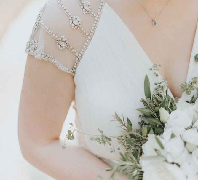 Bride in Catherine Deane Gown | Outdoor Pastel Destination Wedding at Agreco in Greece | Best Moments Wedding Planner | Paulina Weddings Photography