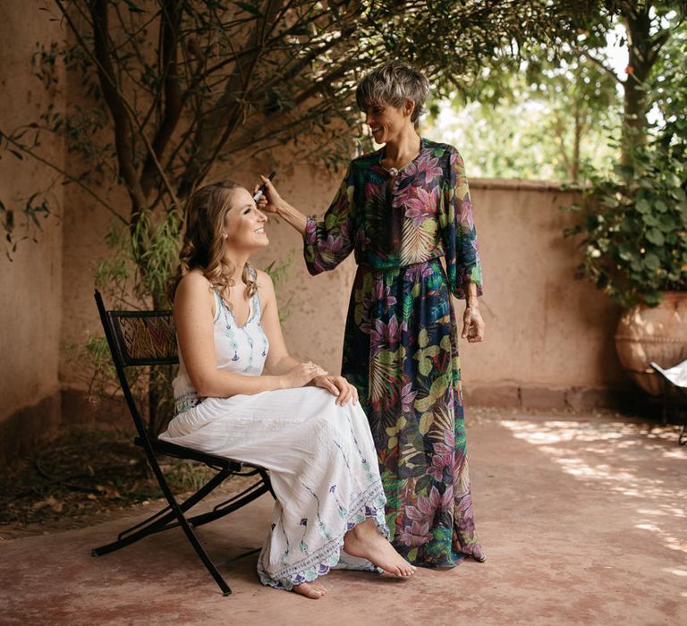 Bride in Celestina Agostino Wedding Dress | Groom in Light Blue Suit | Beldi Hotel, Marrakech Destination Wedding | Lifestories Wedding Photography