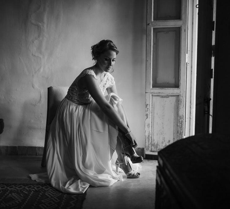 Bride in Celestina Agostino Wedding Dress | Beldi Hotel, Marrakech Destination Wedding | Lifestories Wedding Photography