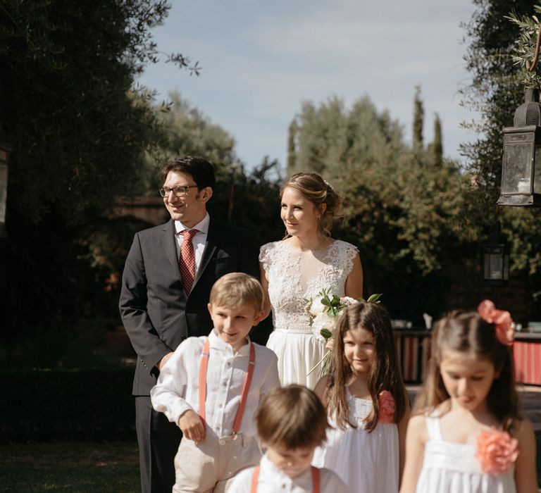 Bride in Celestina Agostino Wedding Dress | Beldi Hotel, Marrakech Destination Wedding | Lifestories Wedding Photography