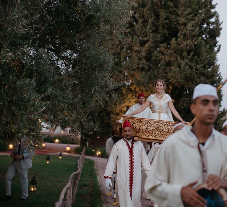 Bride in Celestina Agostino Wedding Dress | Beldi Hotel, Marrakech Destination Wedding | Lifestories Wedding Photography