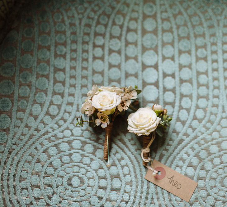 White Buttonholes For Wedding