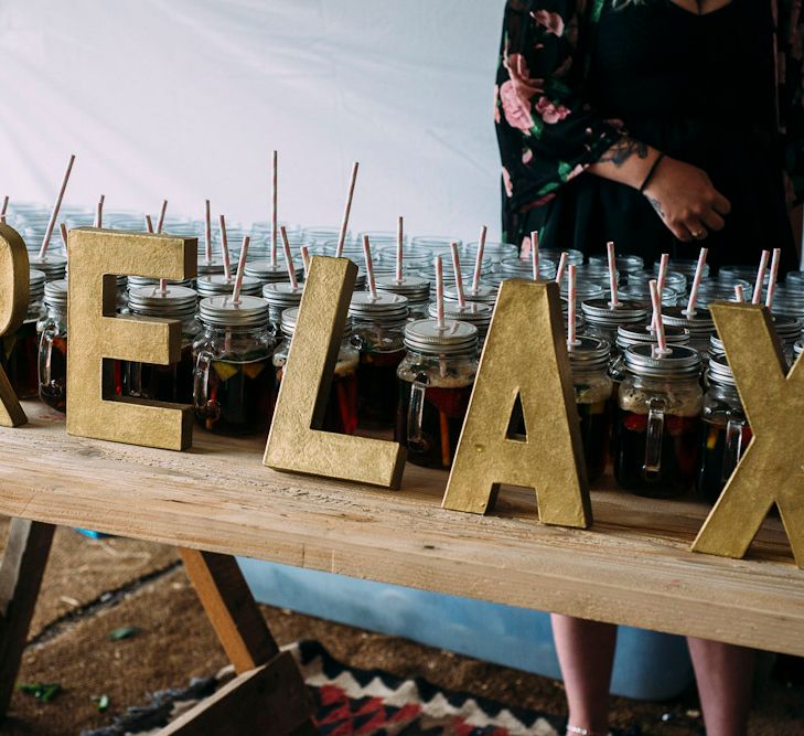 Pimms Drinks Reception | Rustic Wedding at Yoghurt Rooms in Sussex | Louise Griffin Photography