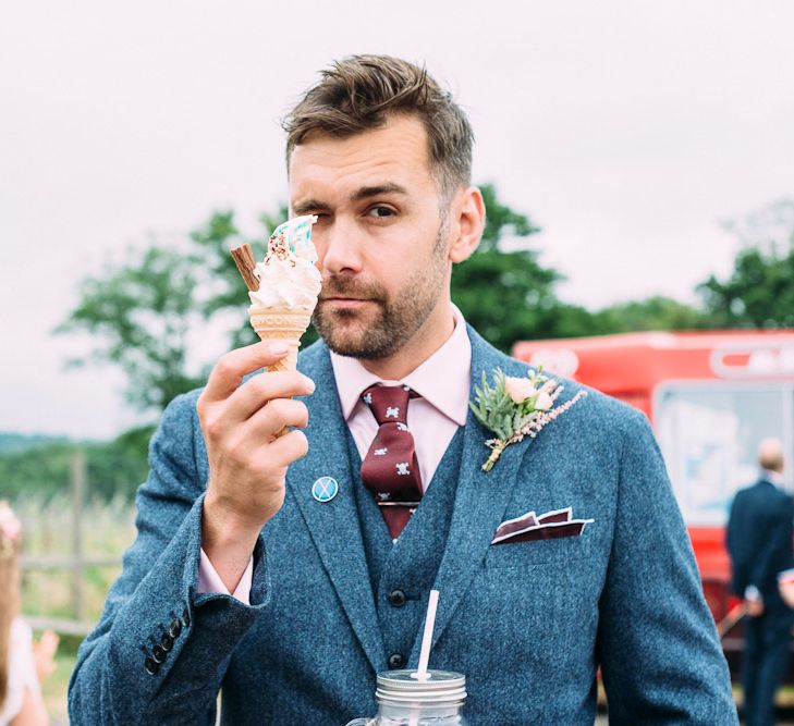 Ice Cream | Rustic Wedding at Yoghurt Rooms in Sussex | Louise Griffin Photography