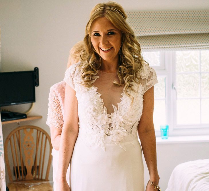 Bride in Ivy & Aster Secret Garden Gown | Rustic Wedding at Yoghurt Rooms in Sussex | Louise Griffin Photography